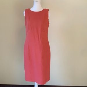 Lafayette 148 Sheath Dress. NWT. Size 6. Coral. Wool blend. Fully lined